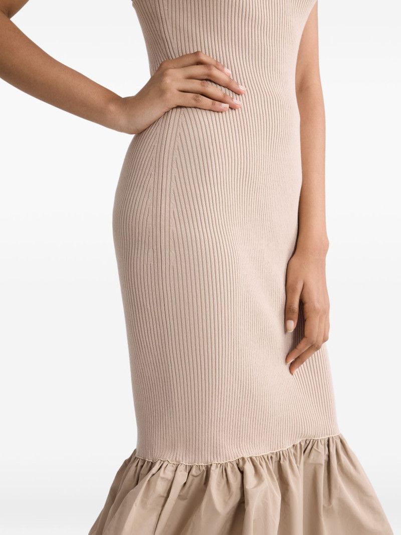 ruffled knitted midi fitted dress 5