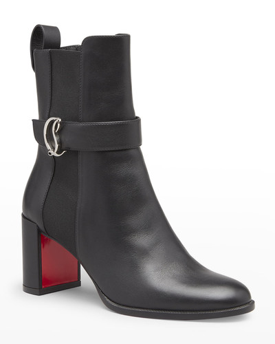 Christian Louboutin Leather Buckle Red Sole Booties outlook