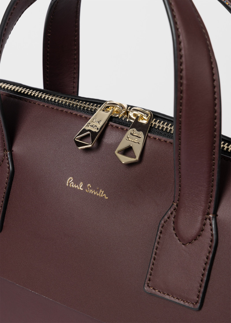 Paul Smith Signature Stripe Trim Burgundy Calf Leather Folio outlook