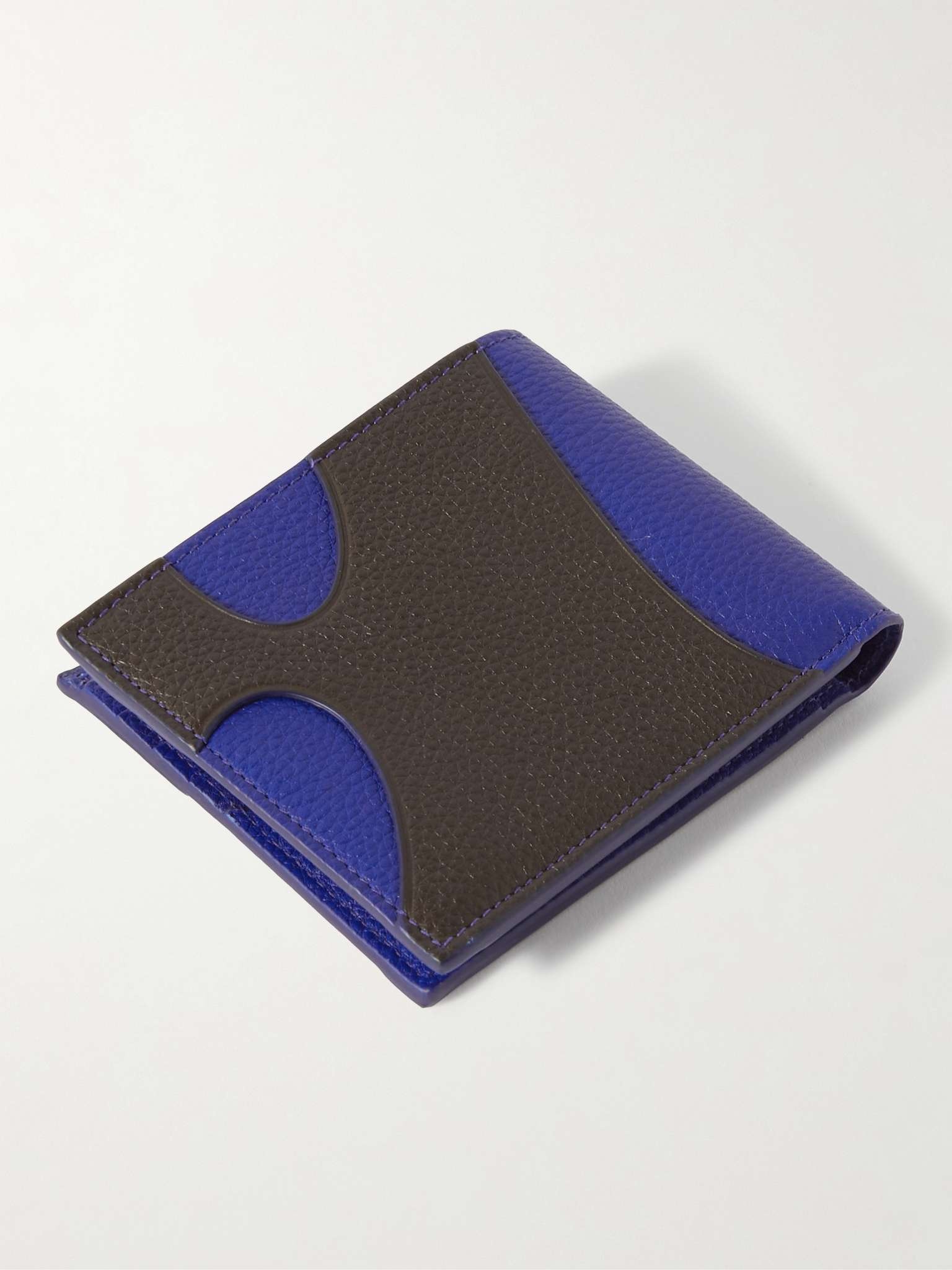 Logo-Print Paneled Full-Grain Leather Billfold Wallet - 3