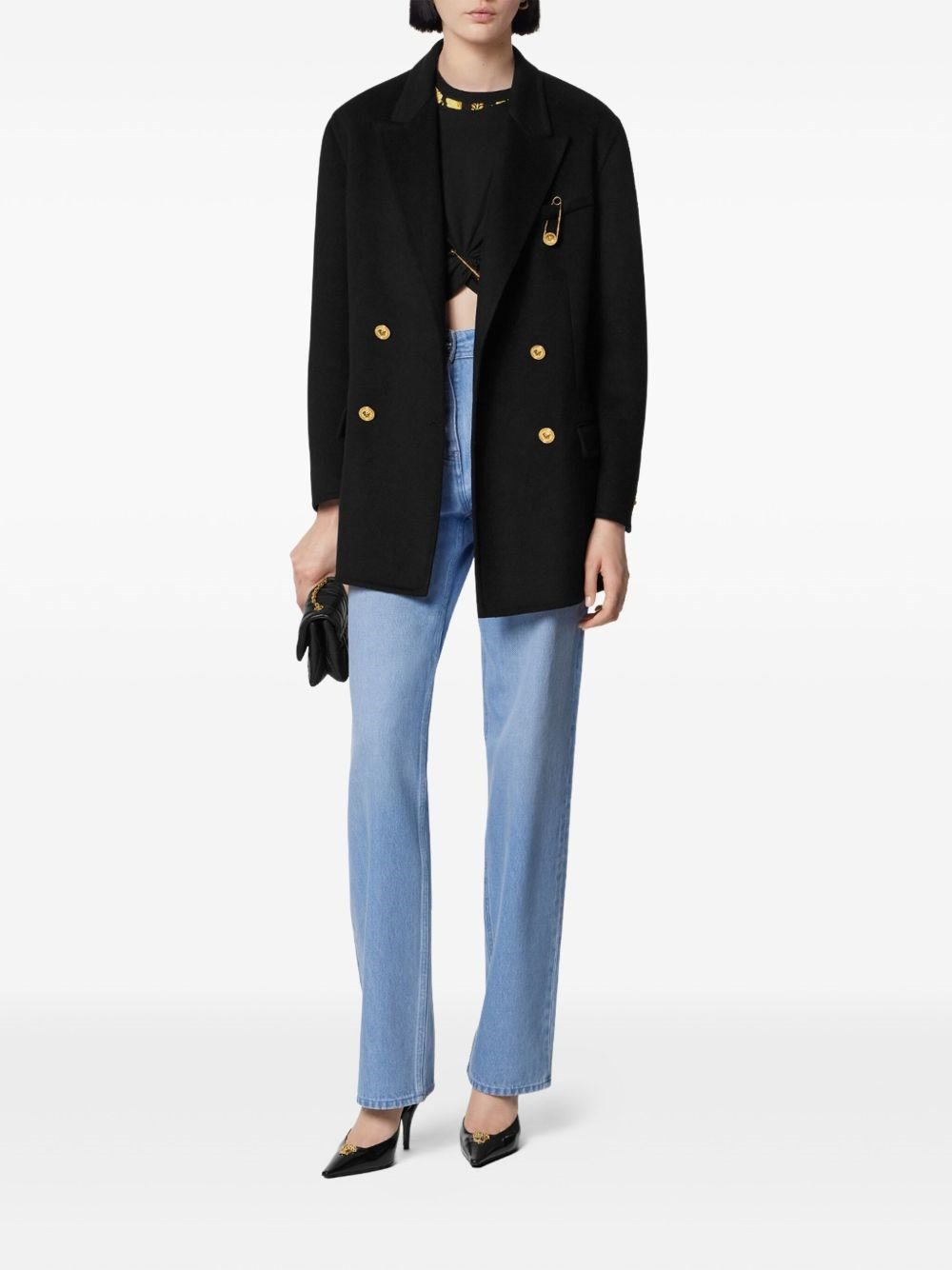 Double-breasted cachemire blend jacket - 2