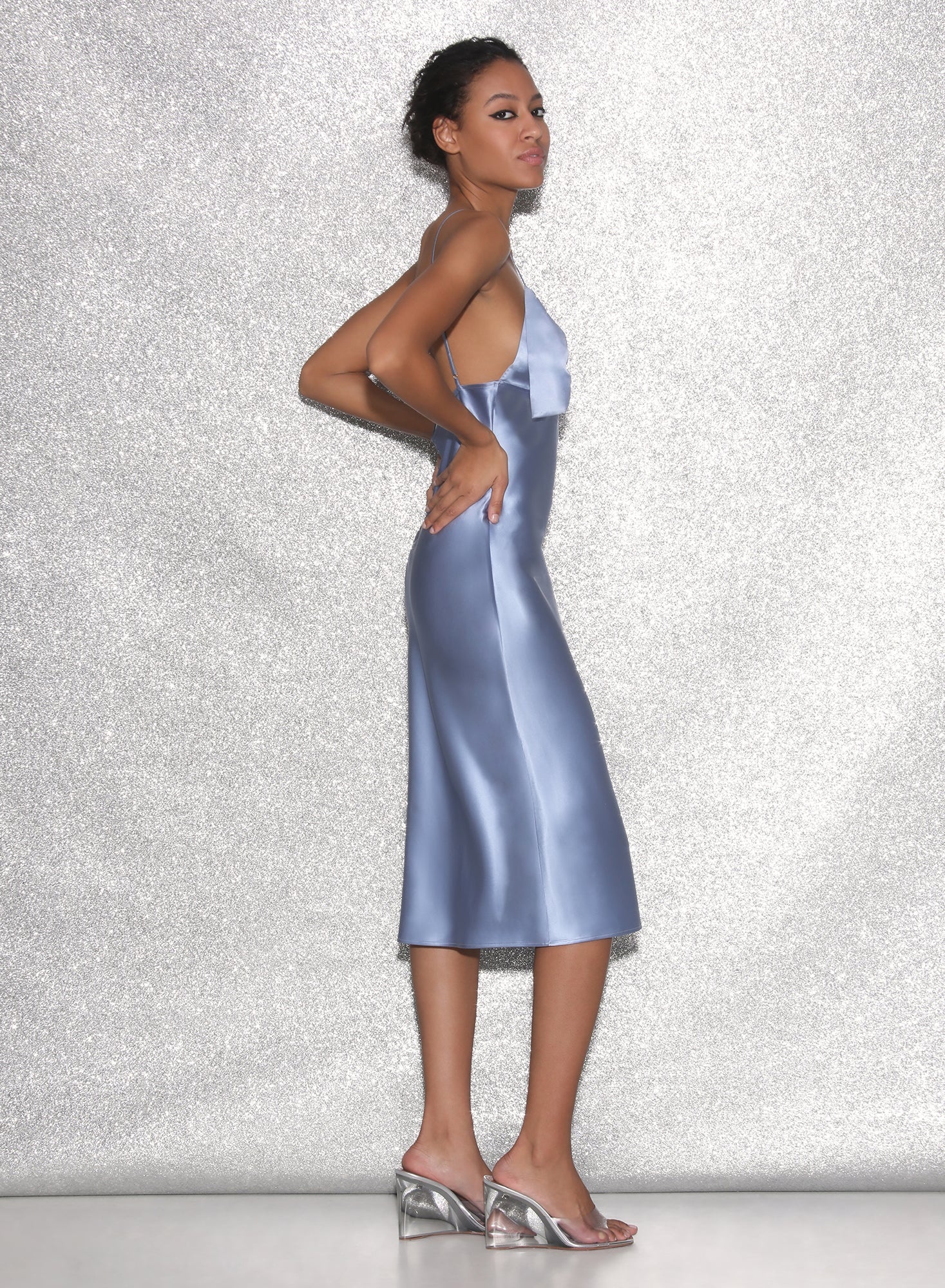 Midi Bow Slip Dress - 6