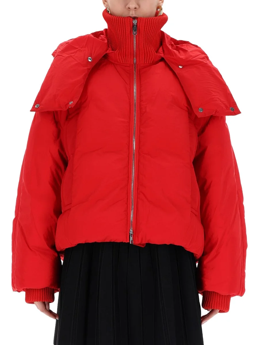 DRIP-PROOF SHORT DOWN JACKET WITH REMOVABLE HOOD - 1