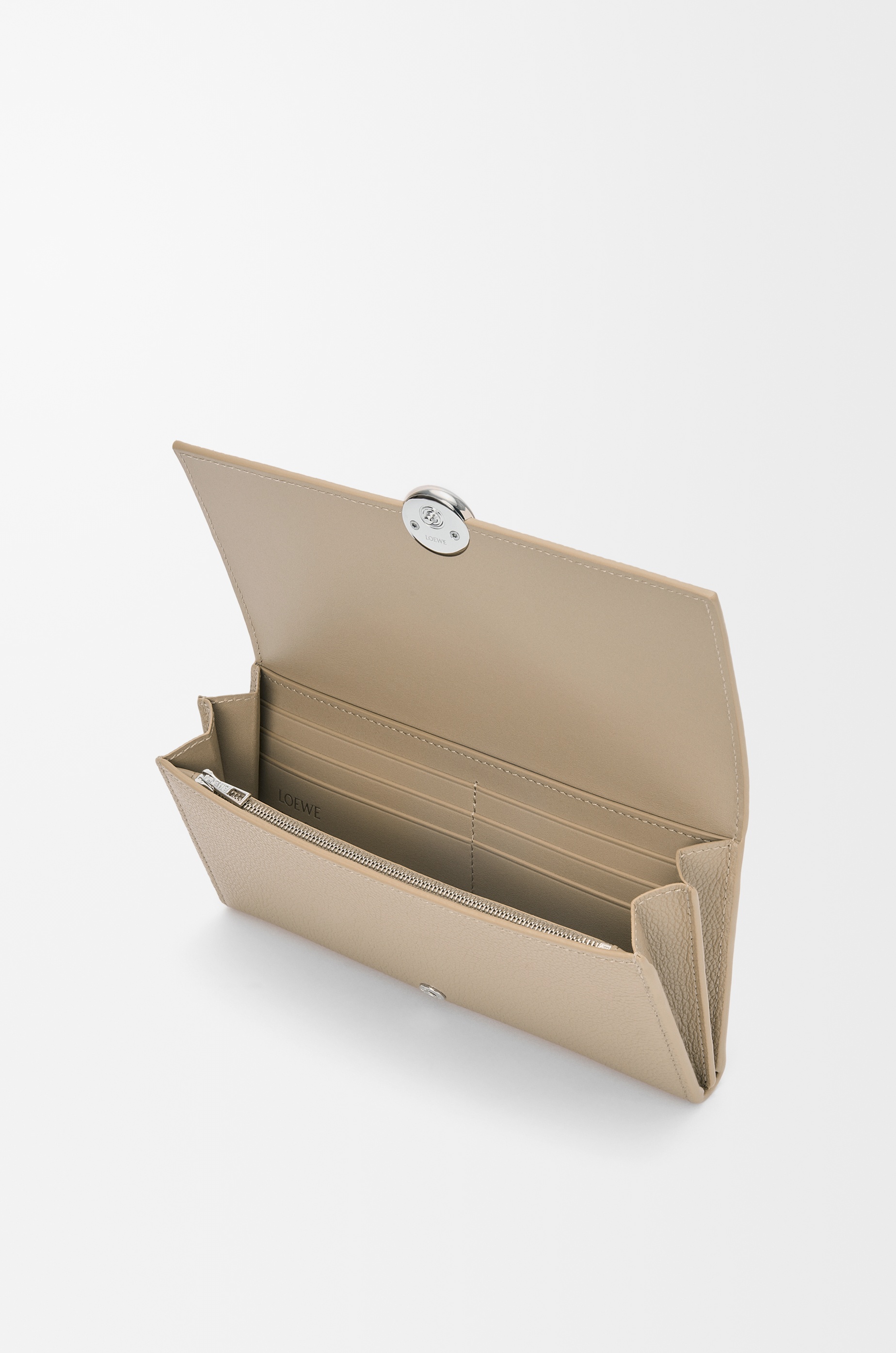 Pebble continental wallet in mini grain calfskin - 3