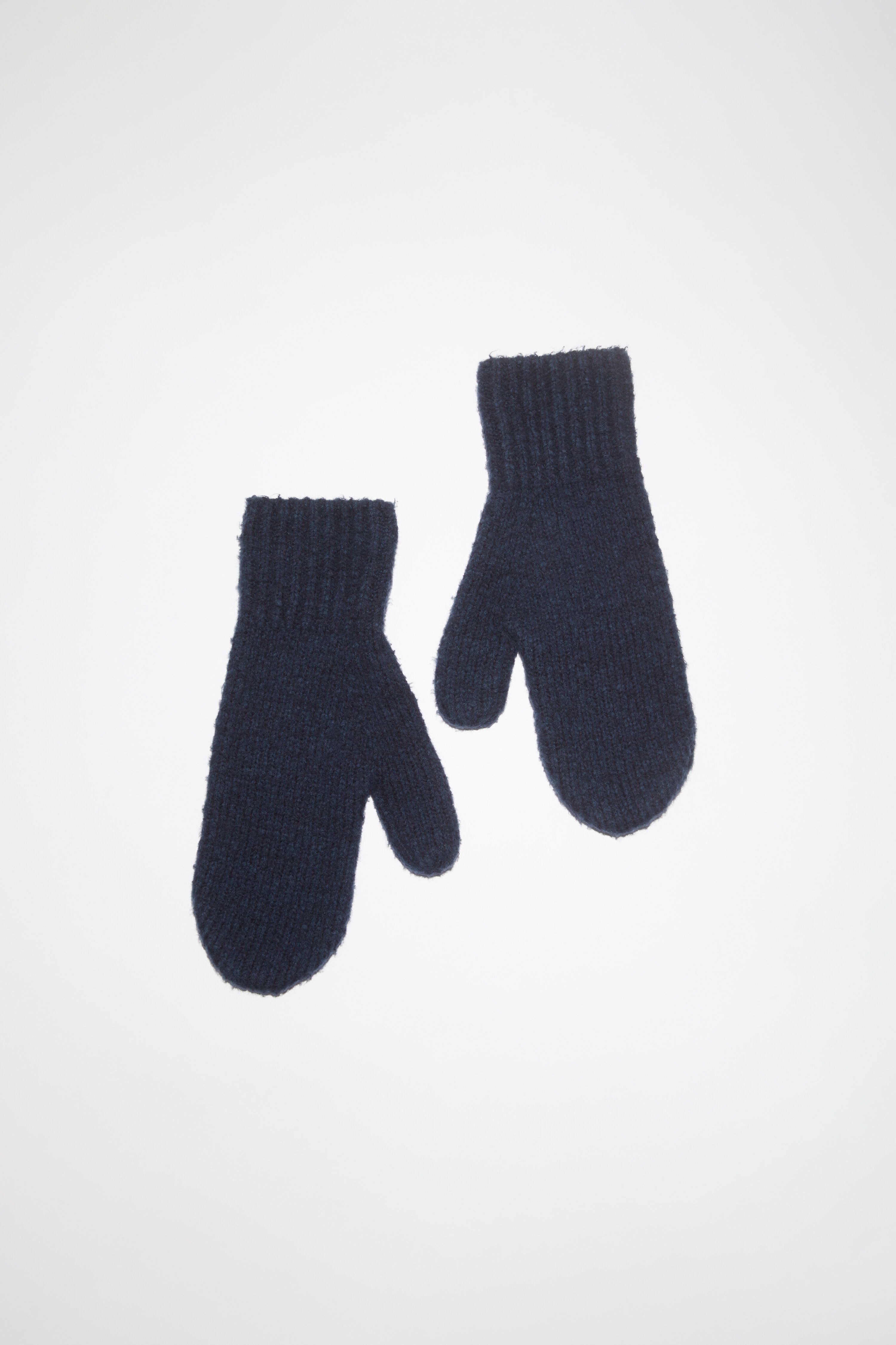 Wool blend mittens - Navy - 1