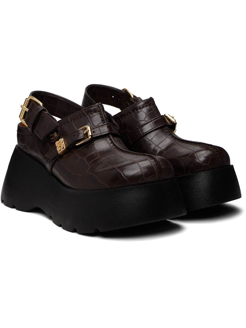 Brown Platform Clog Loafers 4