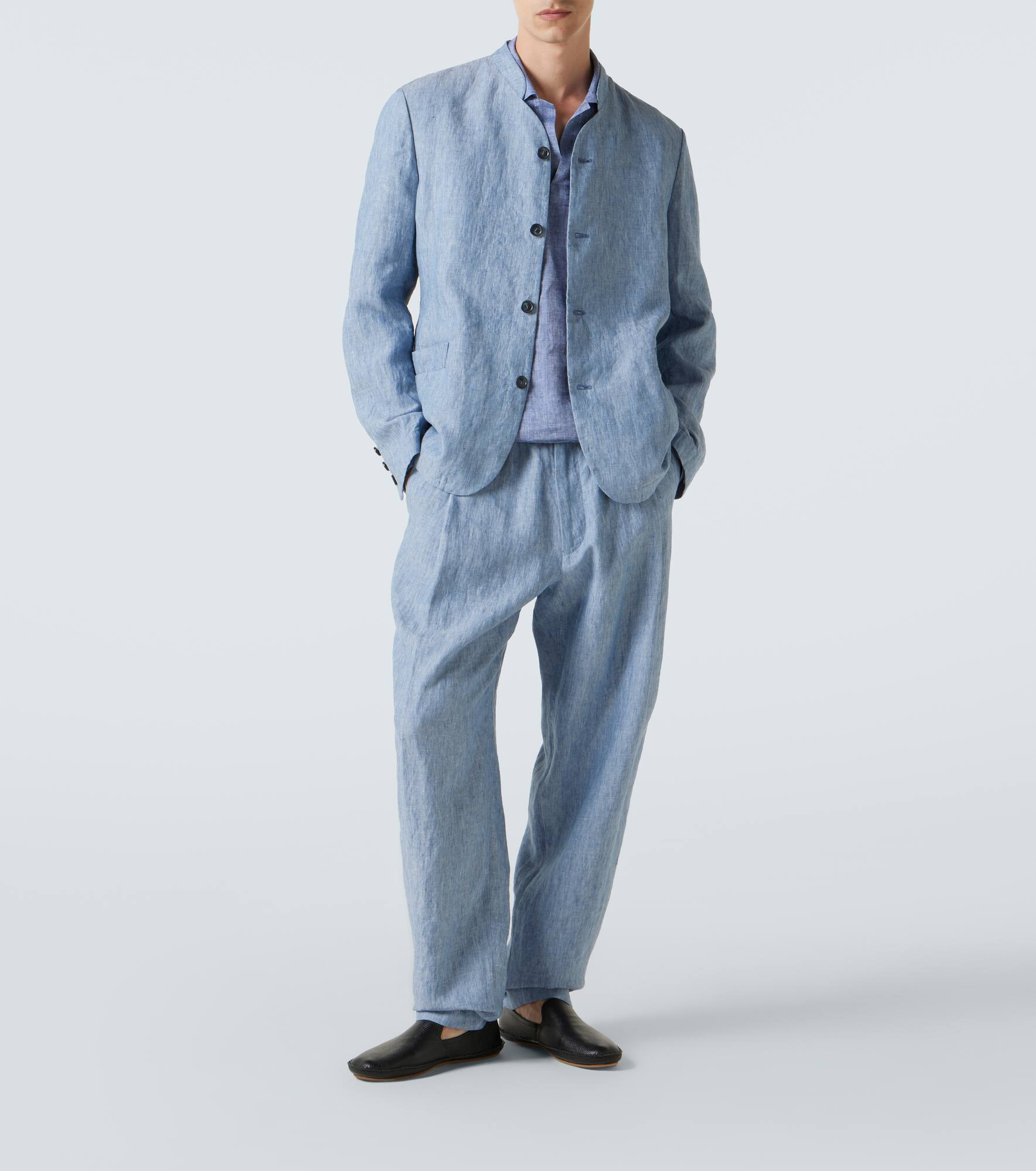 Single-breasted linen jacket - 2