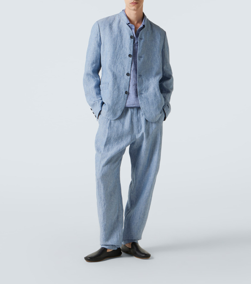 GIORGIO ARMANI Single-breasted linen jacket outlook