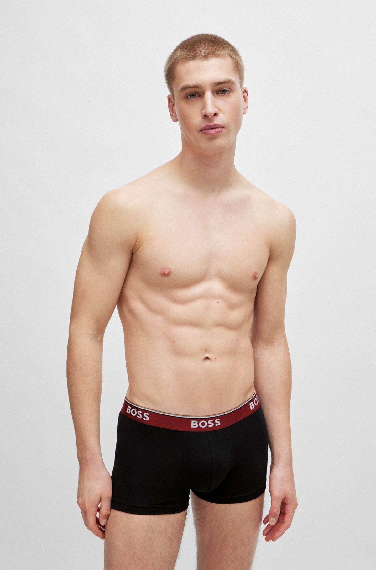 THREE-PACK OF STRETCH-COTTON TRUNKS WITH LOGO WAISTBANDS - 6