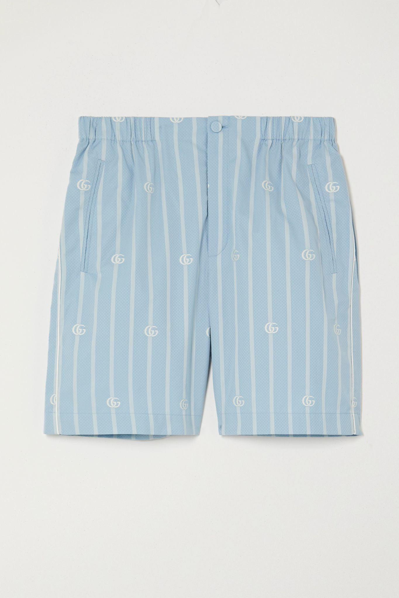 Striped cotton-jacquard shorts - 1