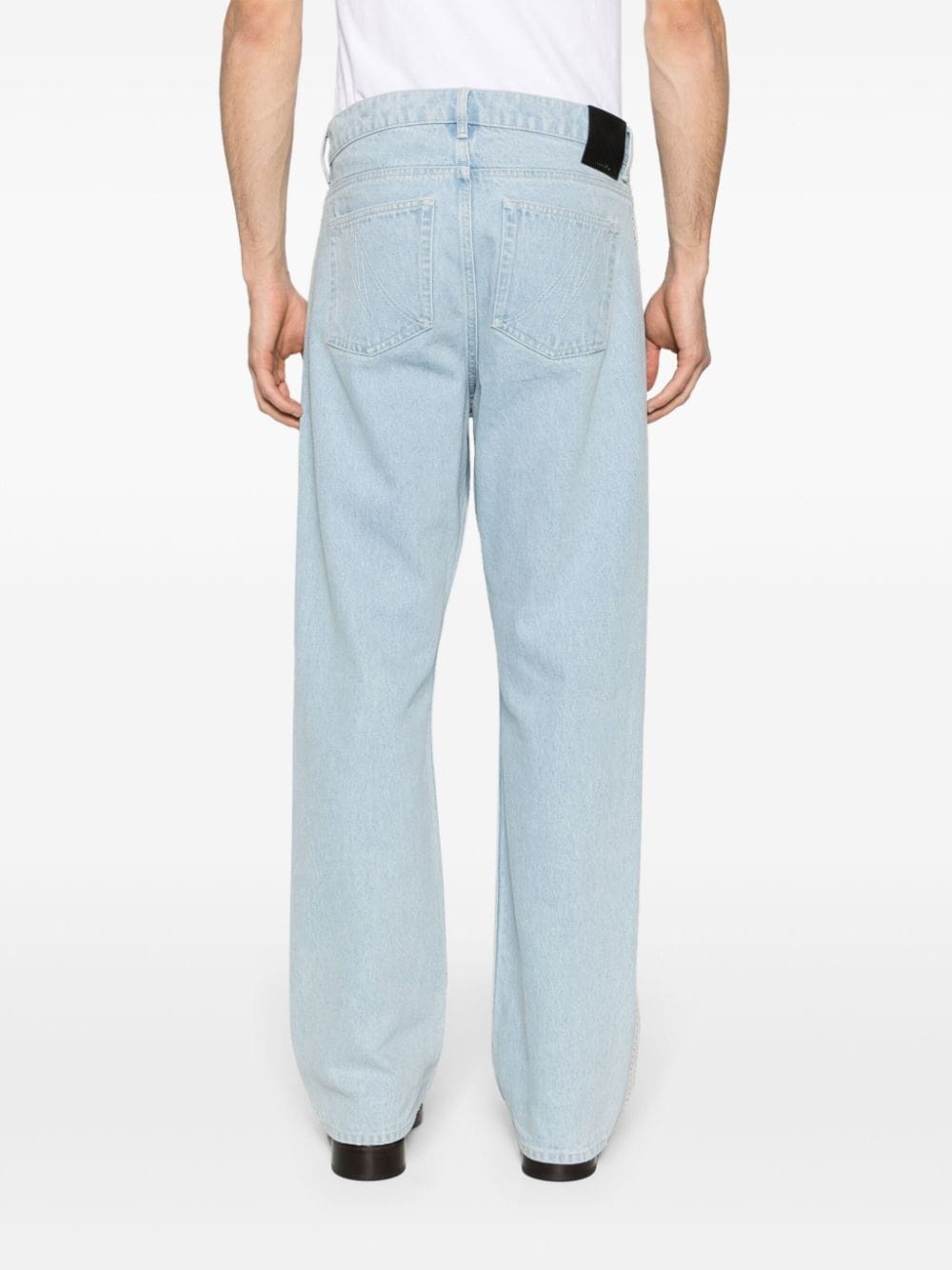 crochet-detailed straight-leg jeans - 4