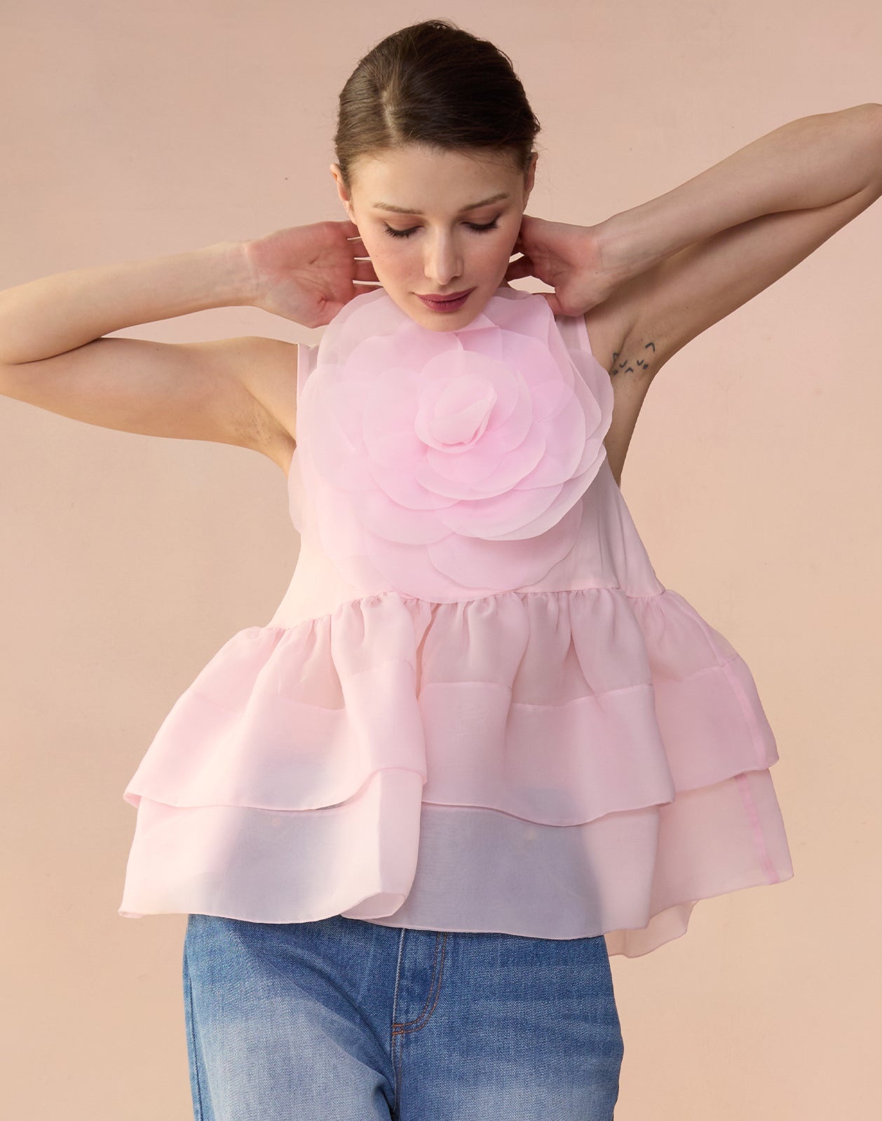 Chloe Organza Flower Top - 4