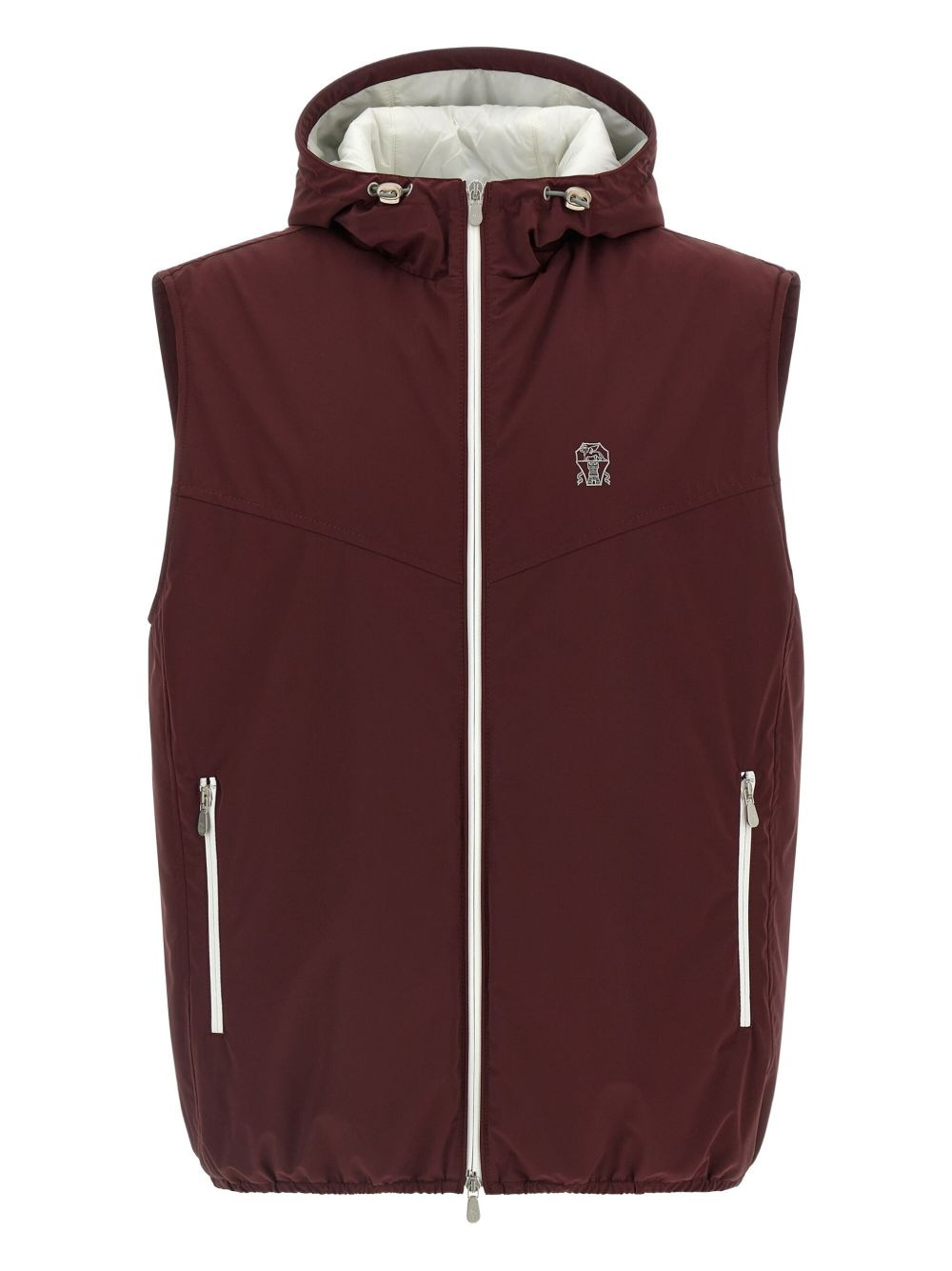 hooded padded waistcoat - 1
