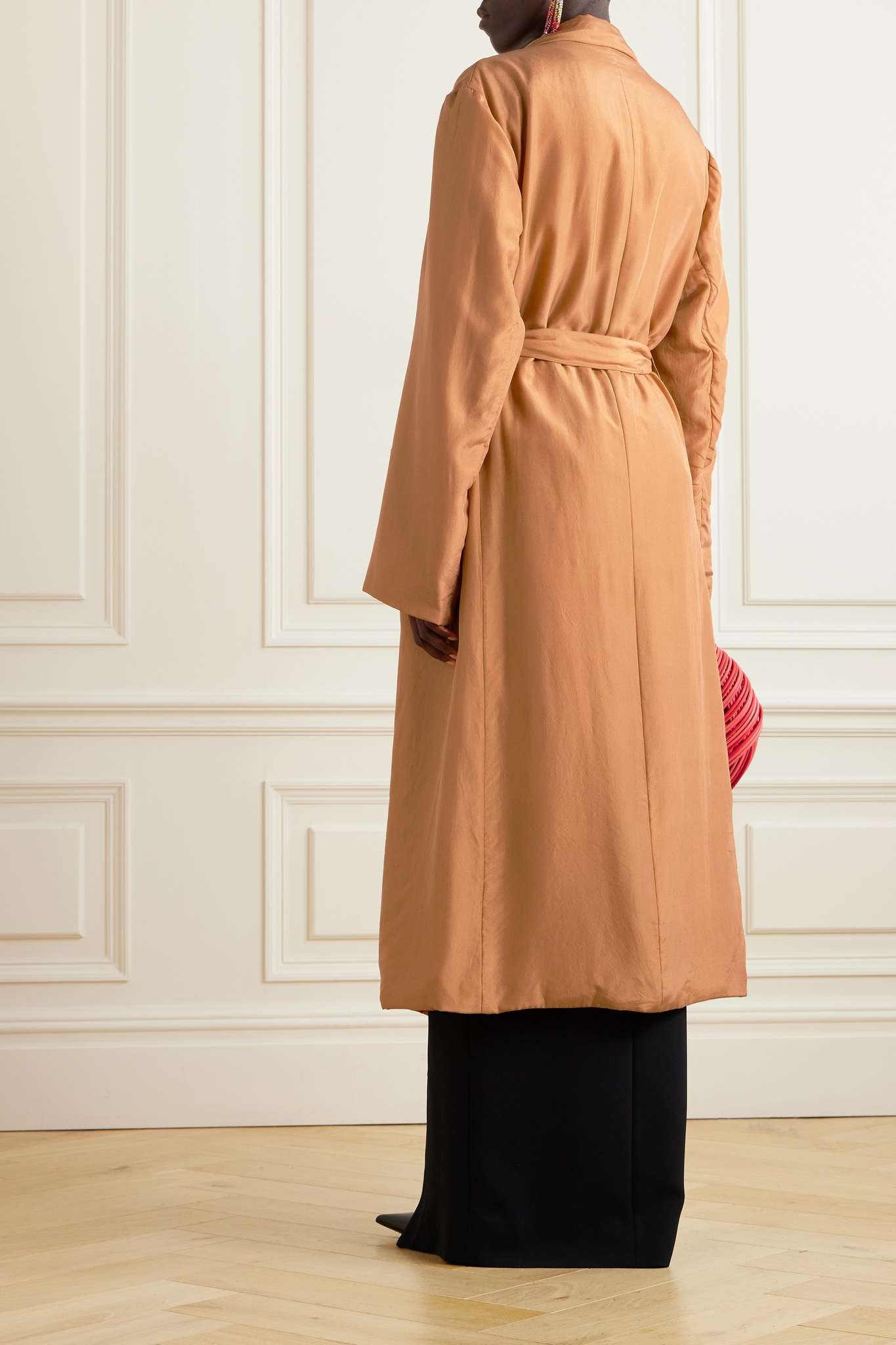 Belted silk coat - 4