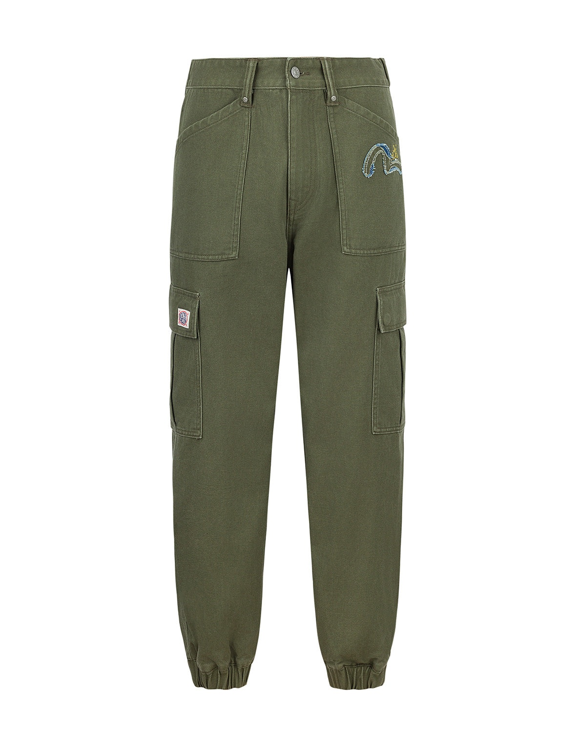 Seagull Appliqué Embroidery Wide-leg Woven Jogger - 13