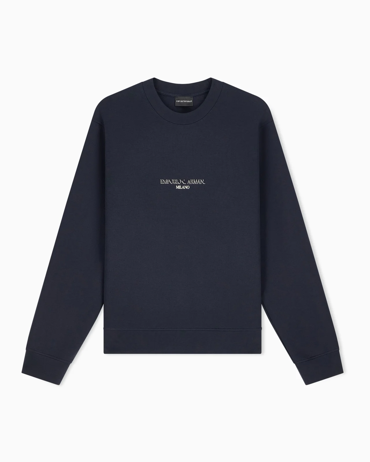 DOUBLE JERSEY SWEATSHIRT WITH CONTRASTING LOGO - 1