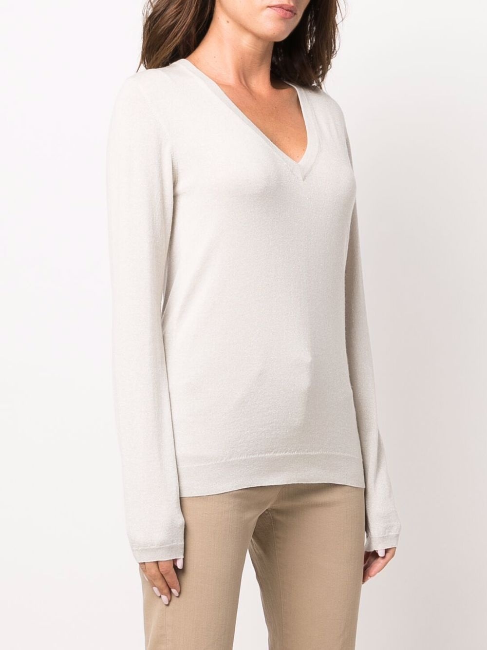 cashmere-blend V-neck jumper - 3