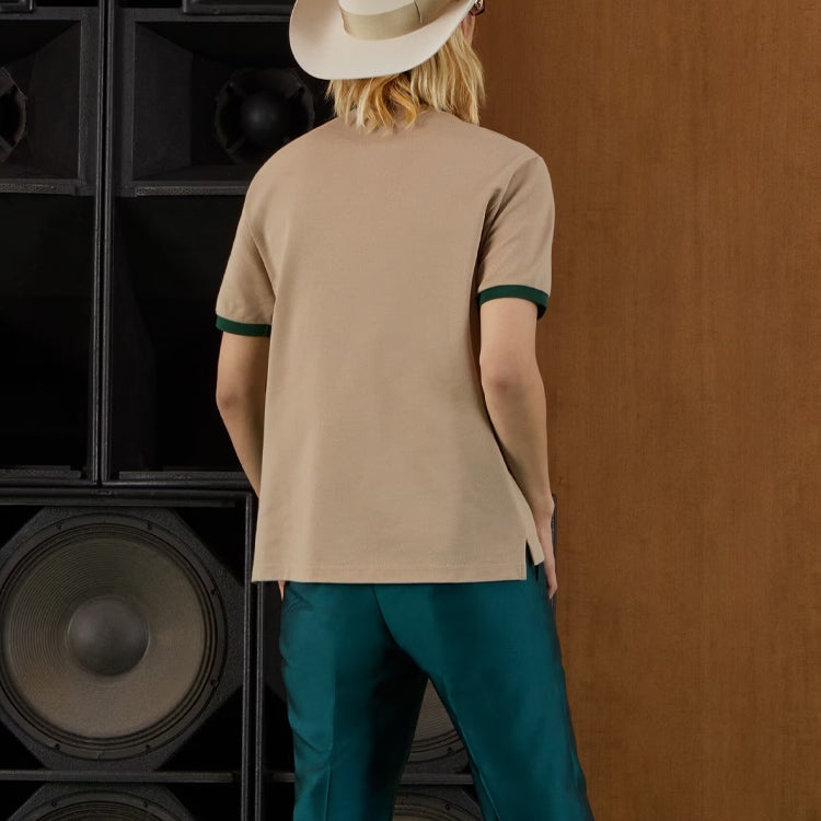 Gucci Cotton piquet polo with Web collar 'Beige' 701735-XJELJ-2219 - 3