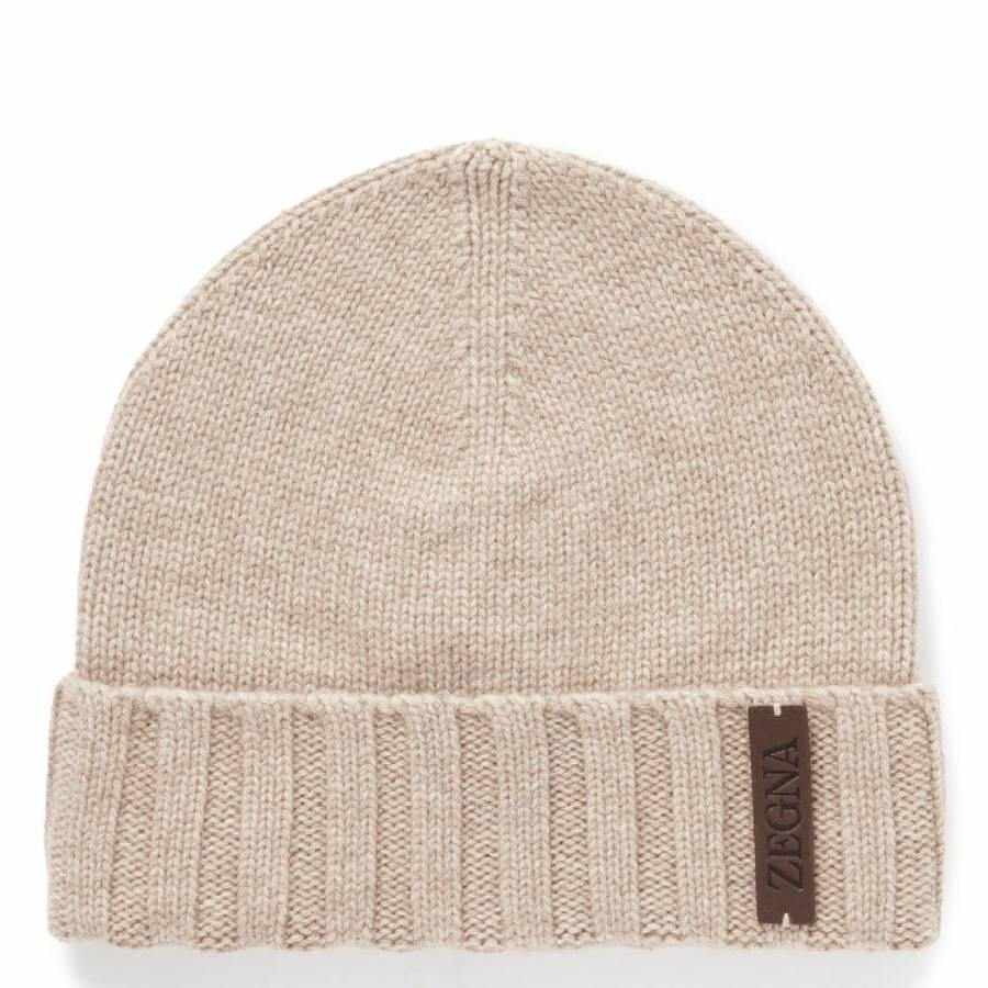 Ermenegildo Zegna Beige Oasi Cashmere Beanie - 1