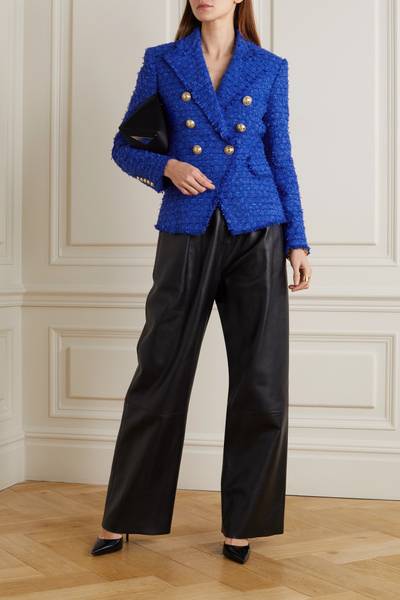 Balmain Fringed cotton-blend bouclé-tweed jacket outlook