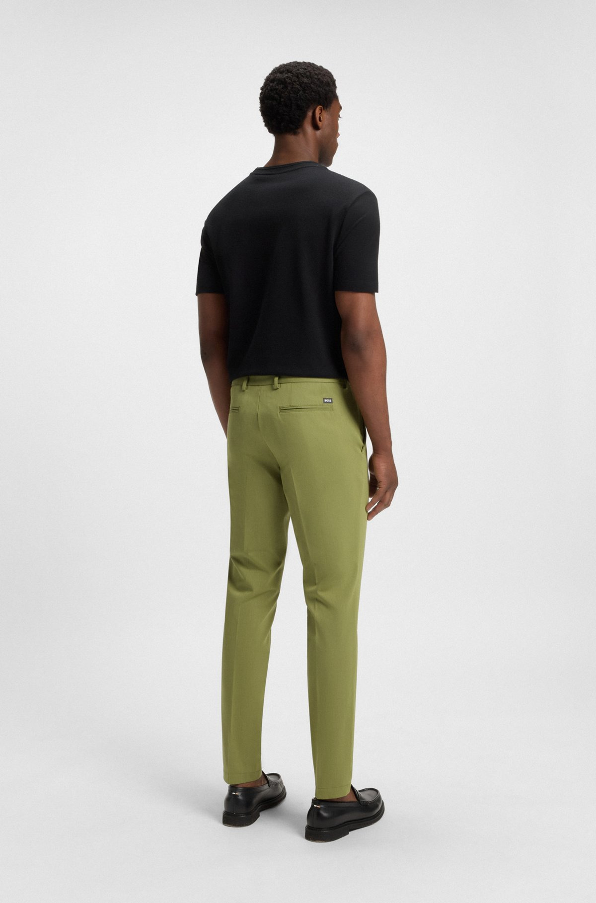 SLIM-FIT TROUSERS IN STRETCH COTTON - 4
