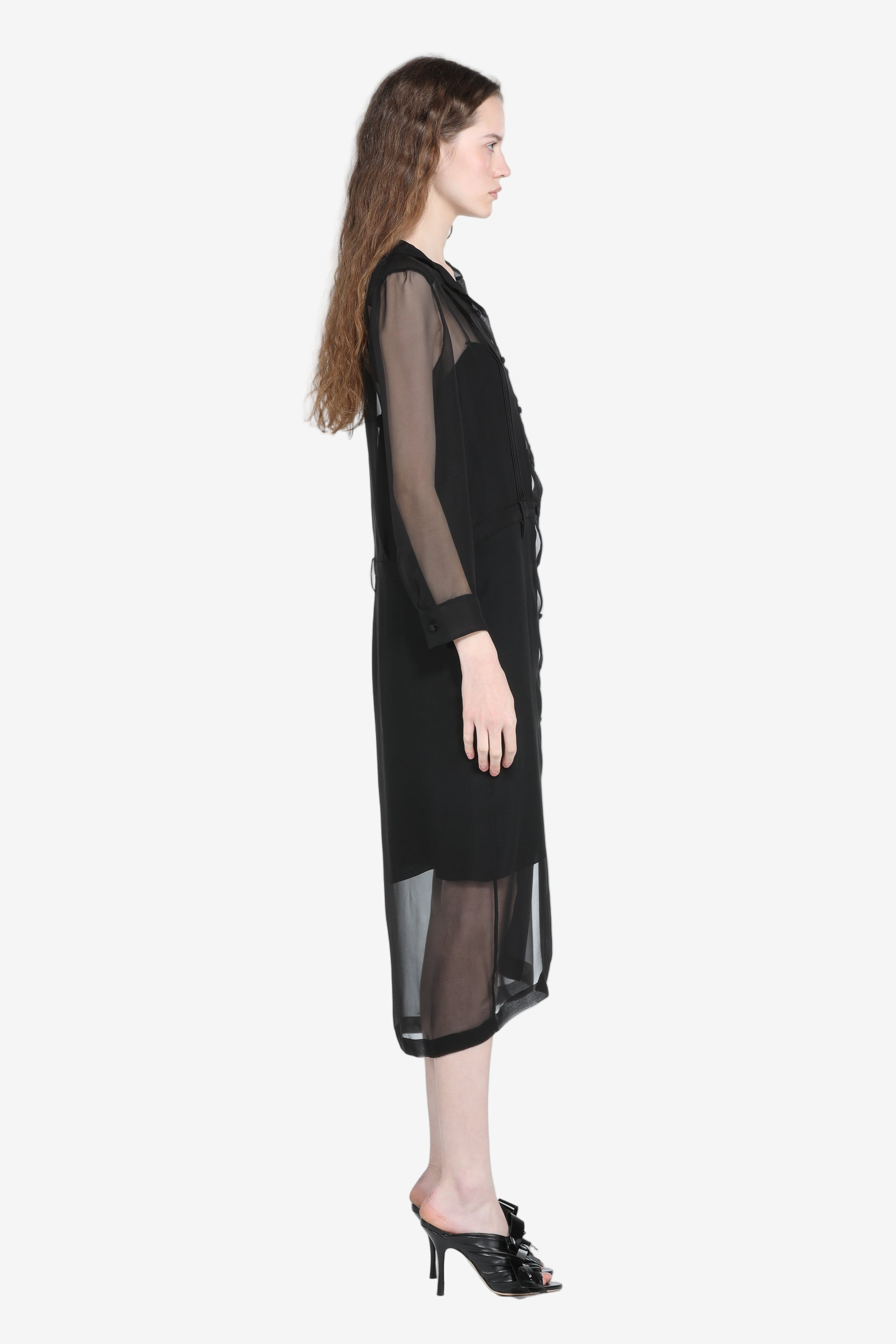 DRESS IN LIGHT FABRIC AND SLIP - 3