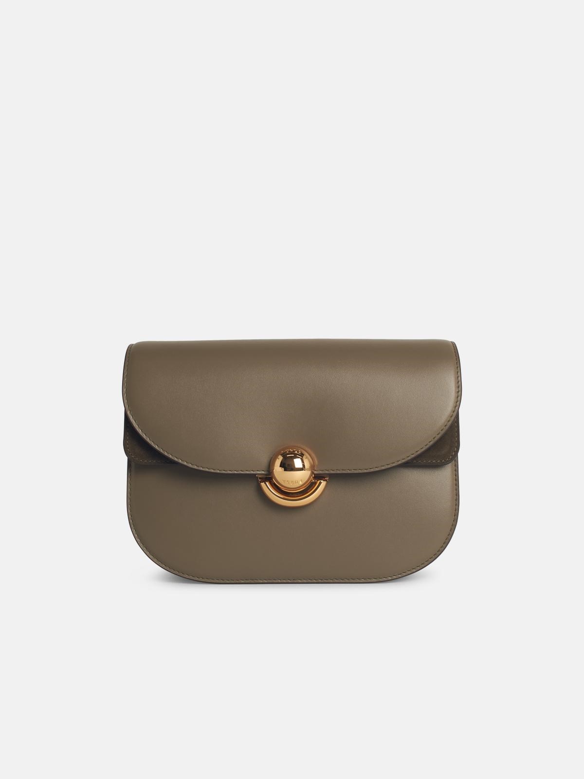 SMALL 'SFERA' GREEN LEATHER CROSSBODY BAG - 1