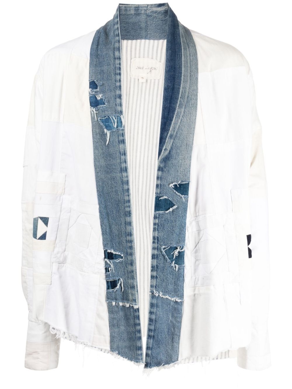 open-front distressed jacket - 1