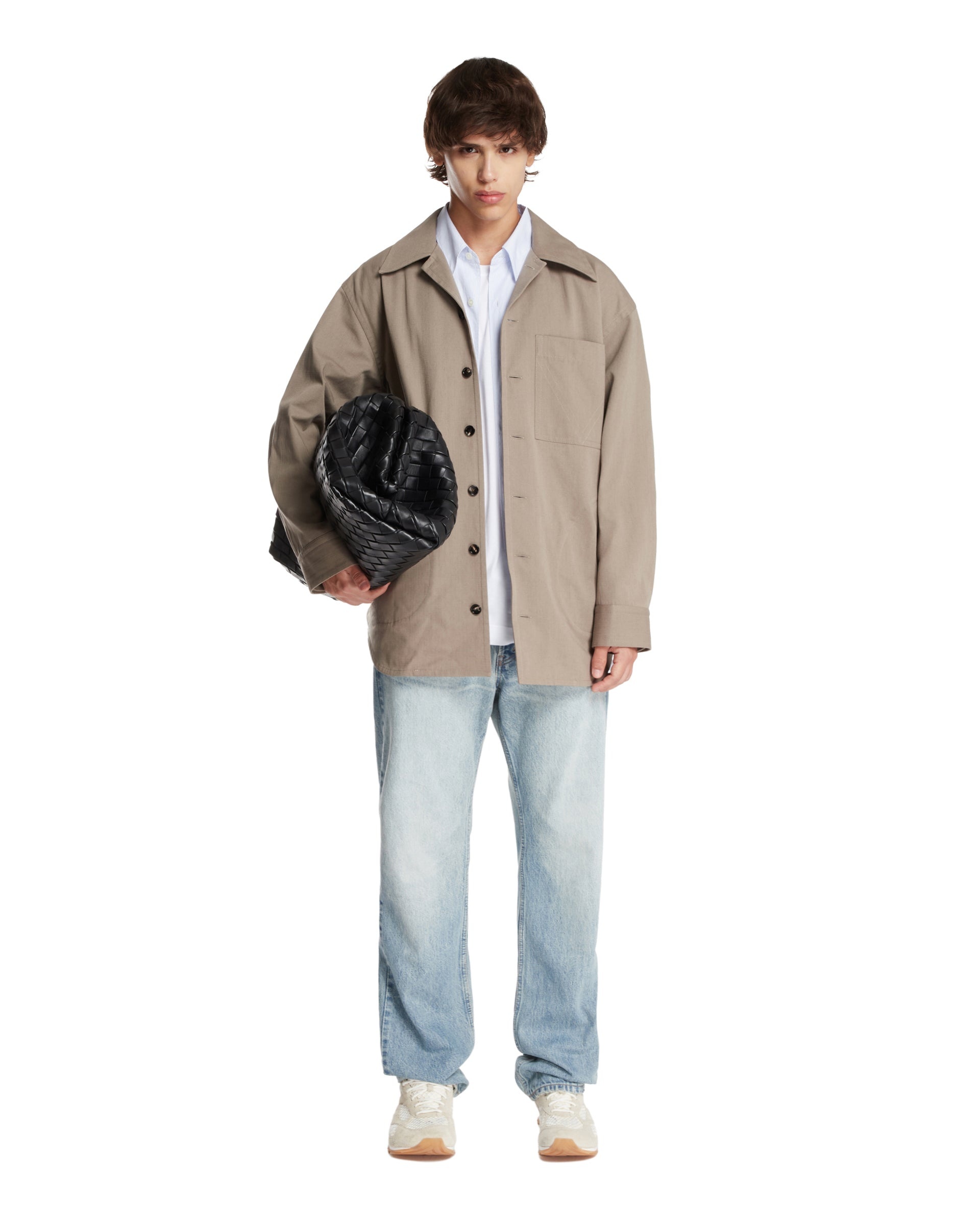 Gray Cotton Twill Overshirt - 2