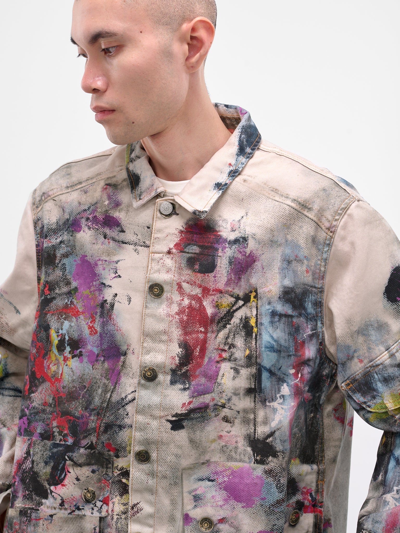 Trompe L'oeil Printed Trucker Jacket - 4