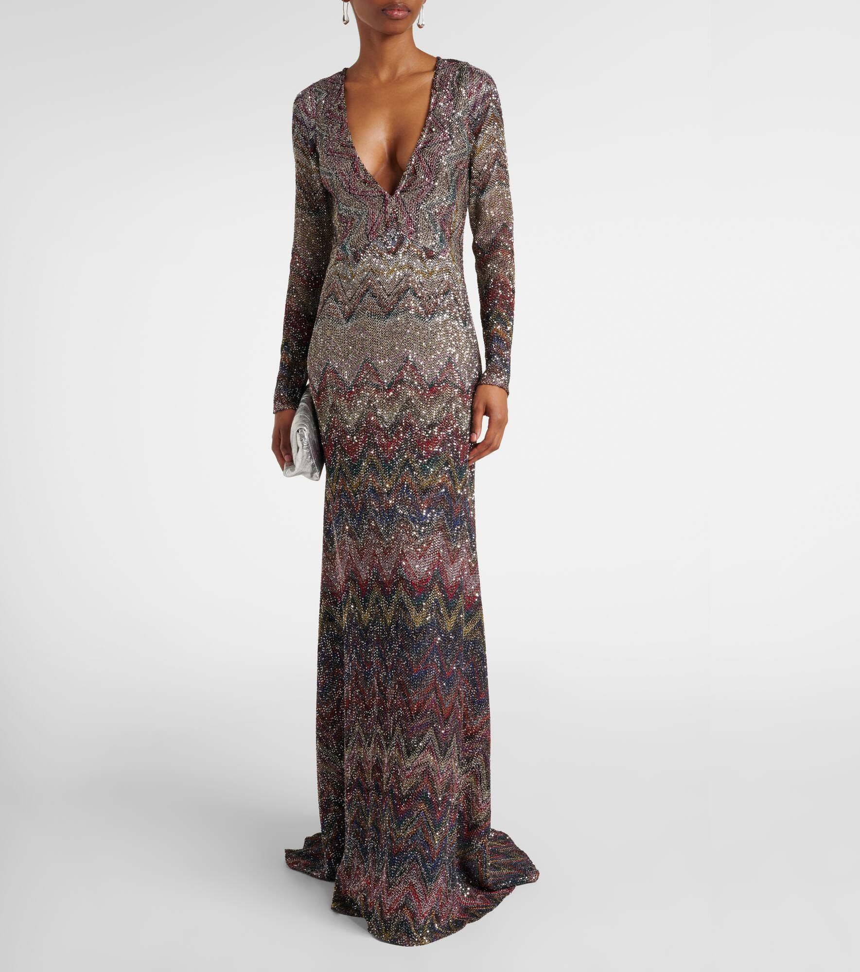 Zigzag sequined lamé maxi dress - 2