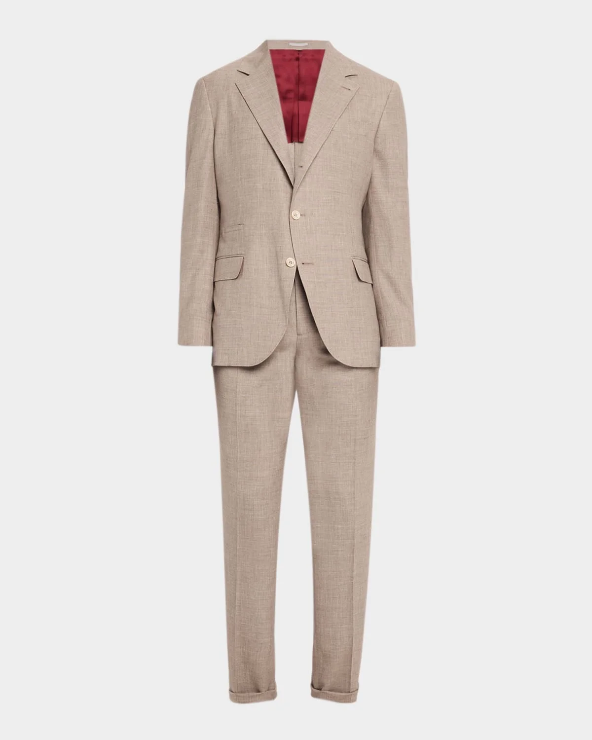 Men's Wool. Silk and Linen Sharkskin Two-Piece Suit - 1