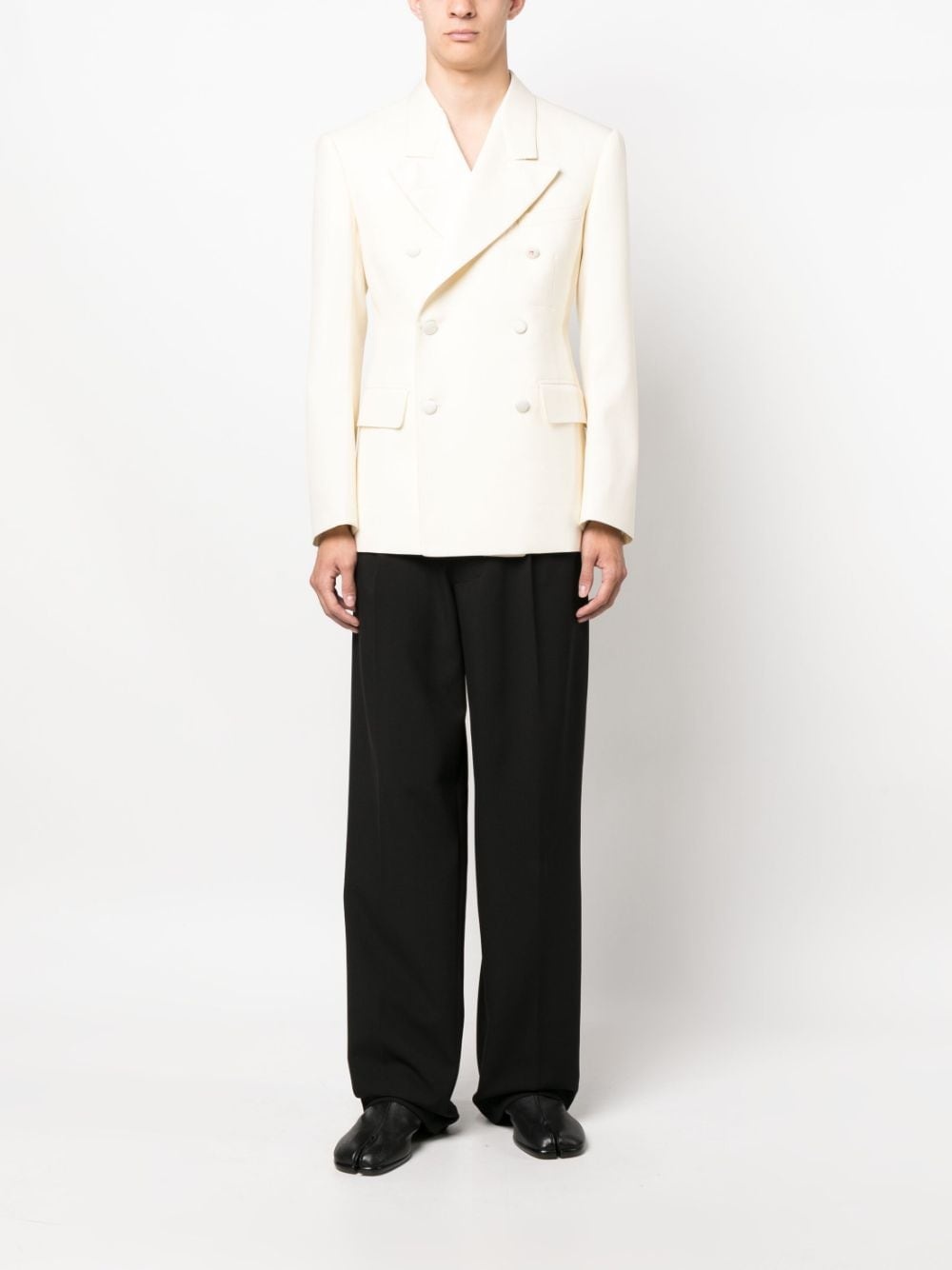 double-breasted mohair-silk blend blazer - 2