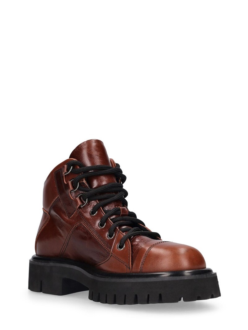 40mm Combat sole leather hiking boots - 2