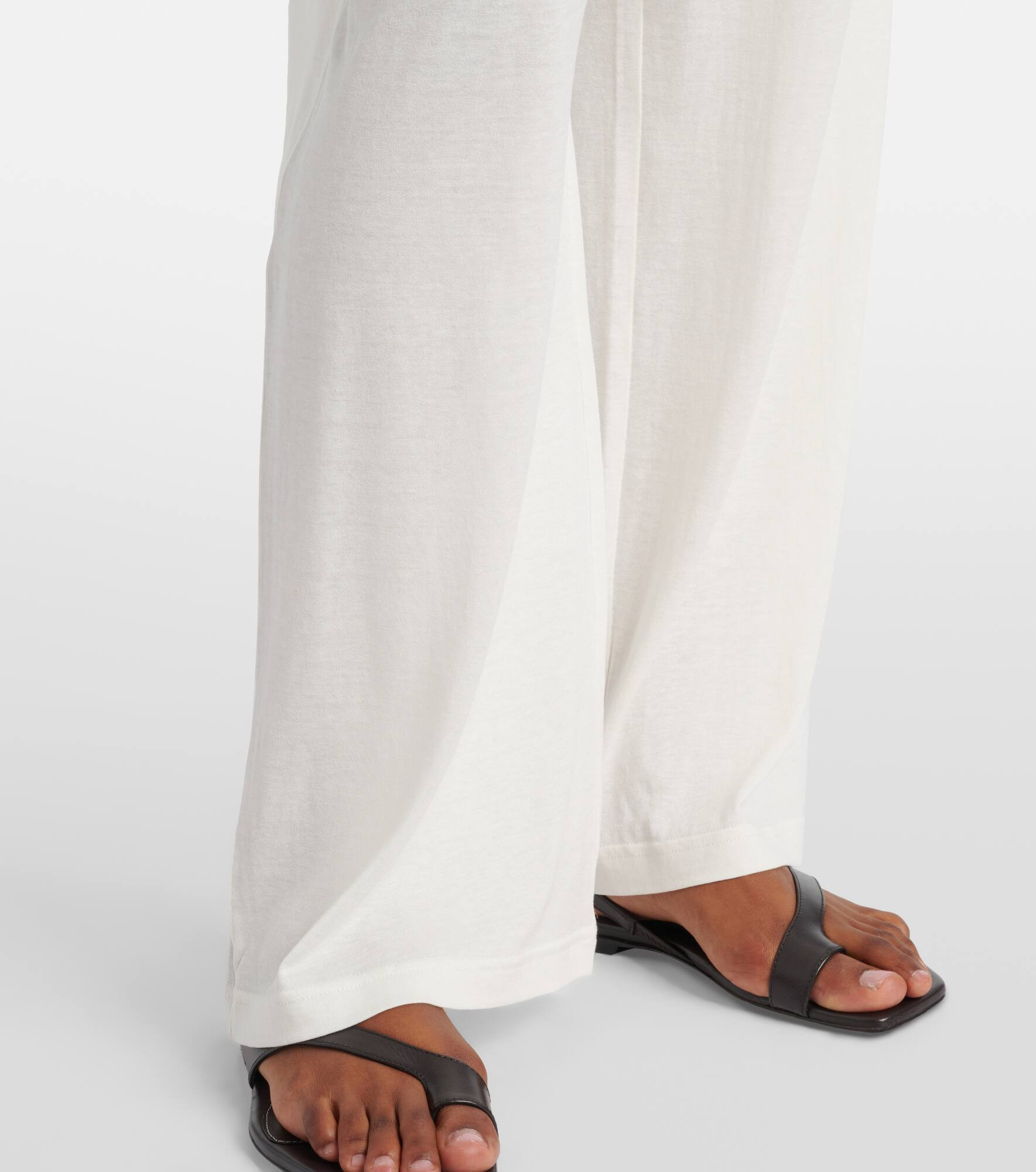 Cotton and silk straight pants - 5