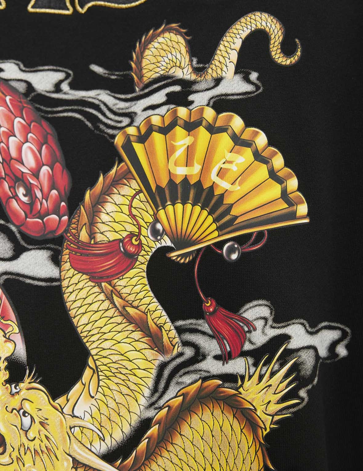 Soaring Snake and Dragon Print Relax Fit Hoodie - 9