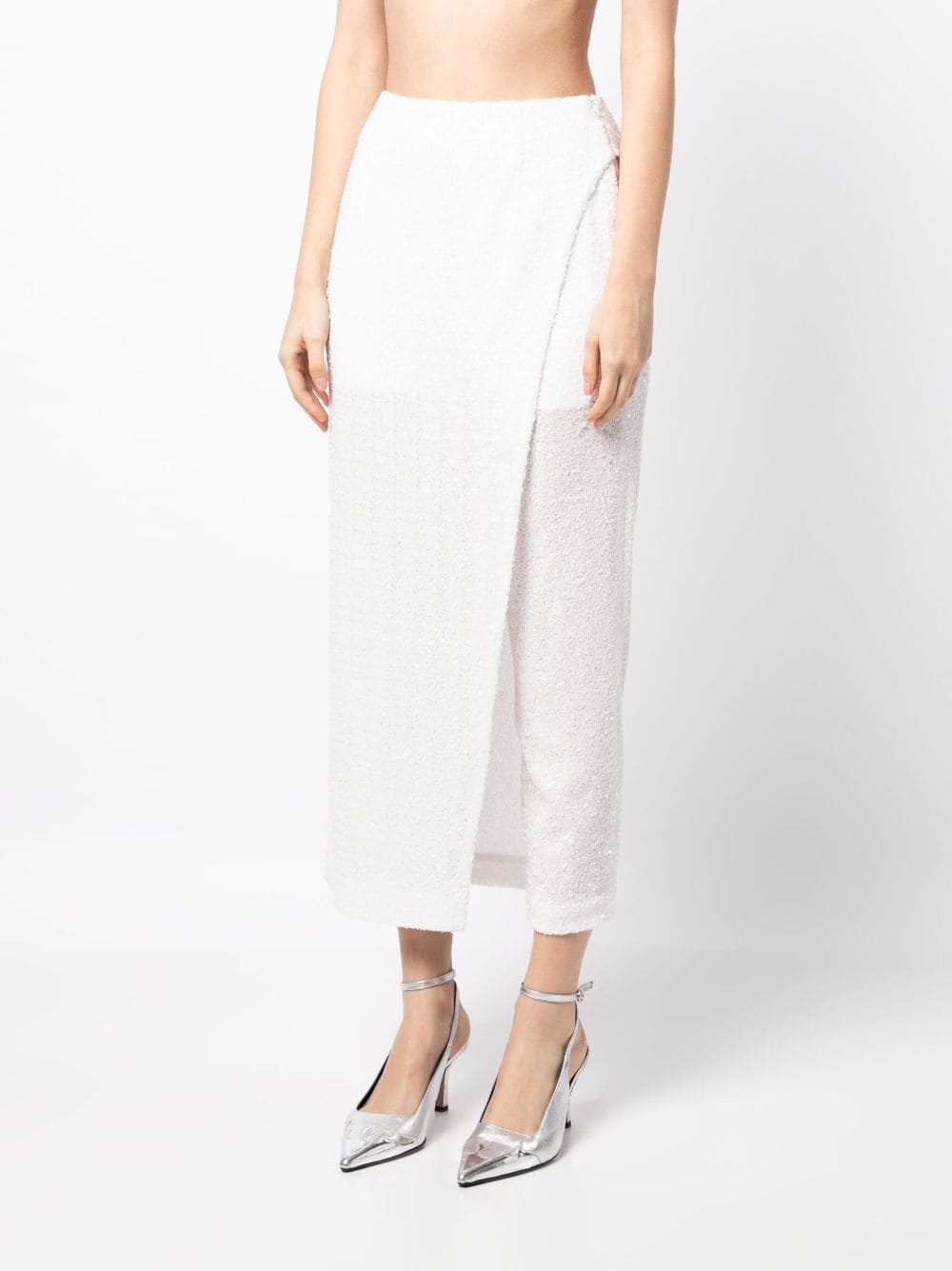 sequin-embellishment cropped trousers - 3