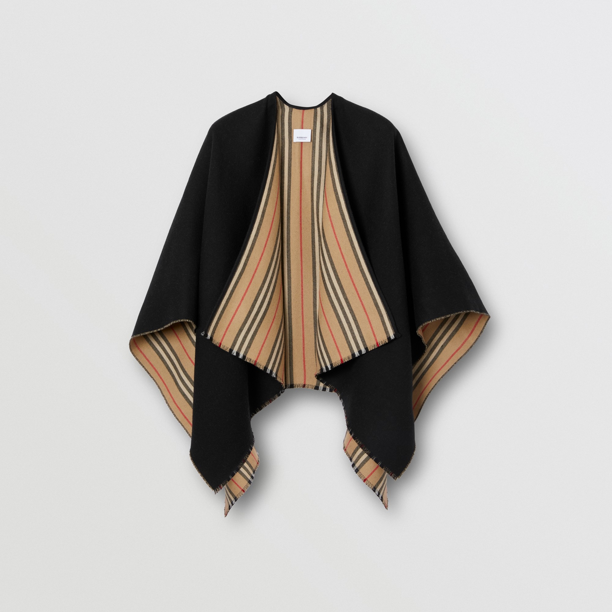 Icon Stripe Wool Reversible Cape - 4
