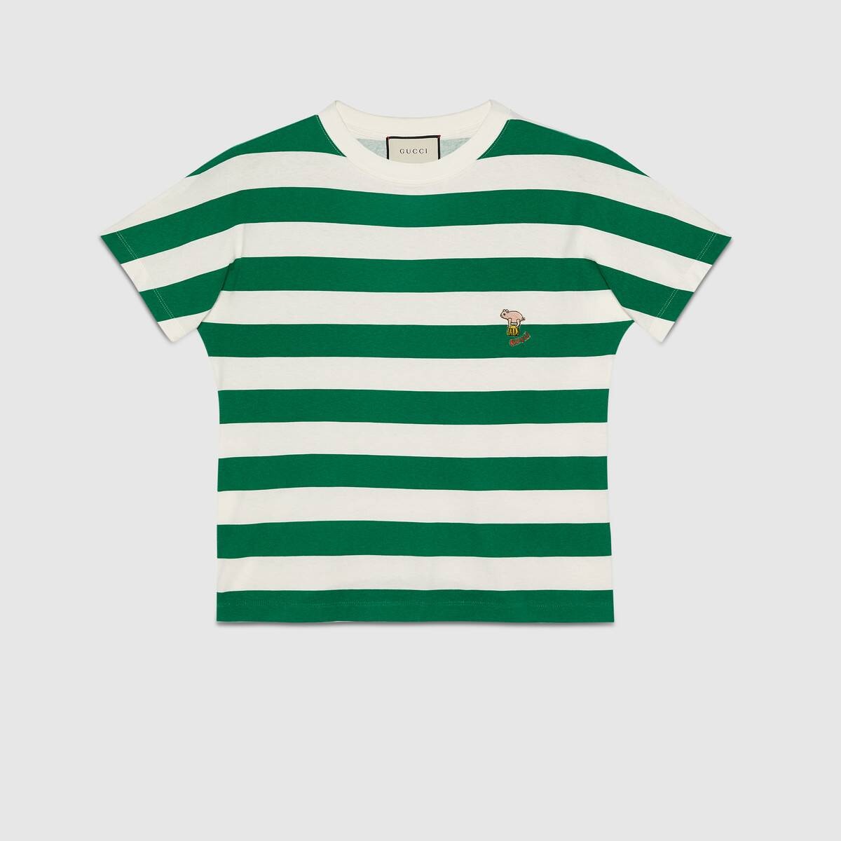 Striped T-shirt with piglet patch - 2