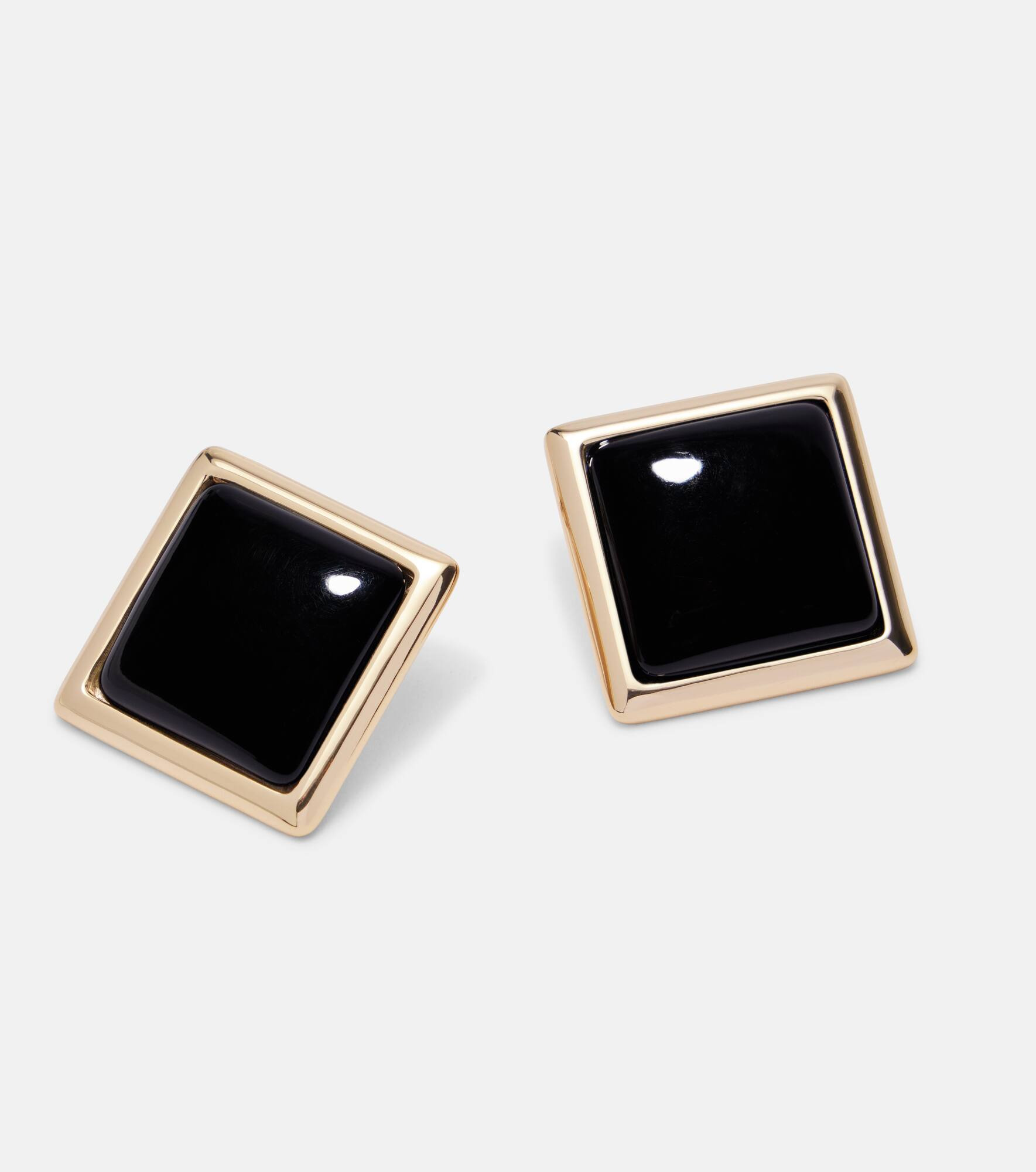 Enamel gold-plated earrings - 4