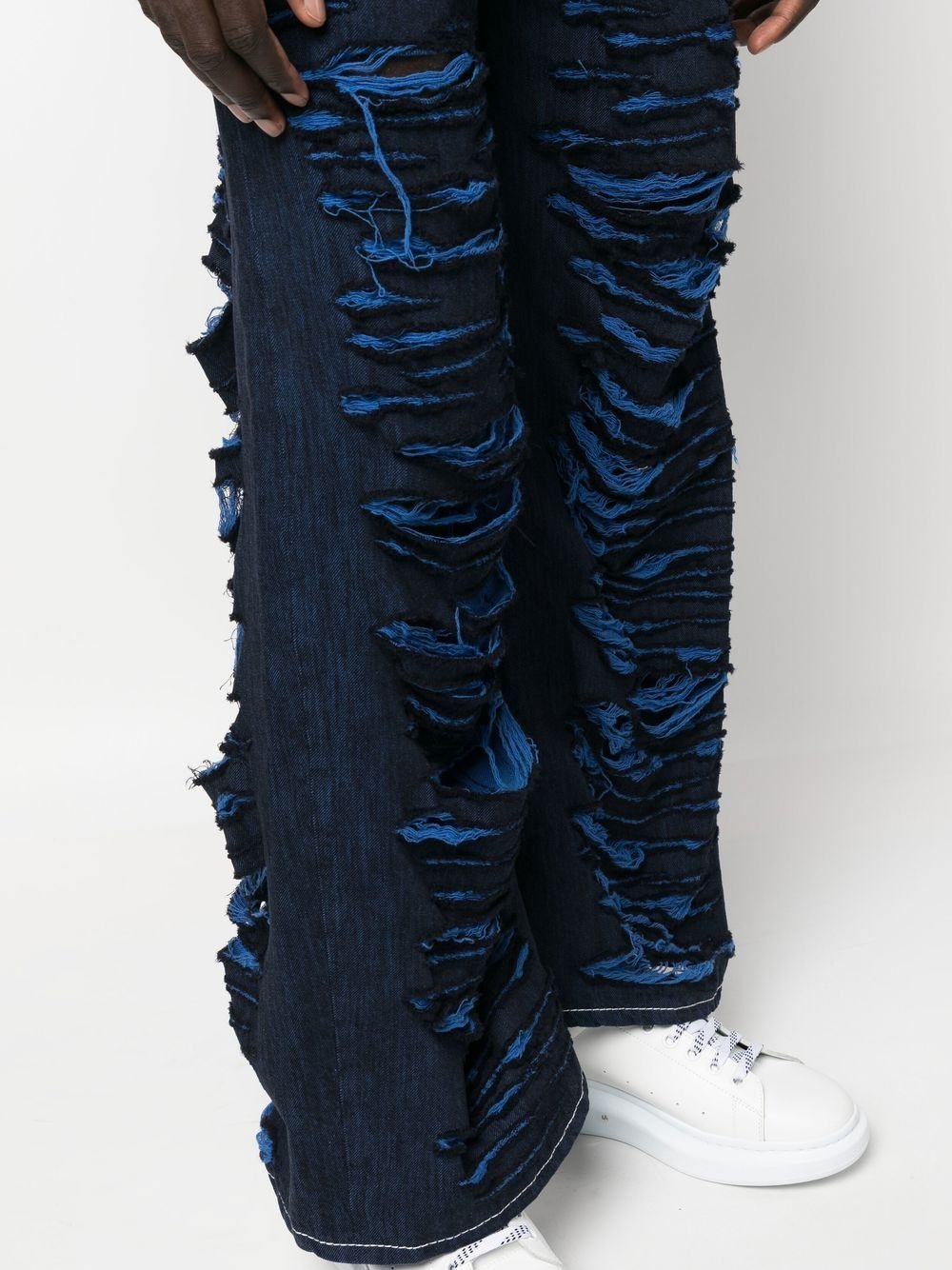 distressed straight-leg jeans - 5