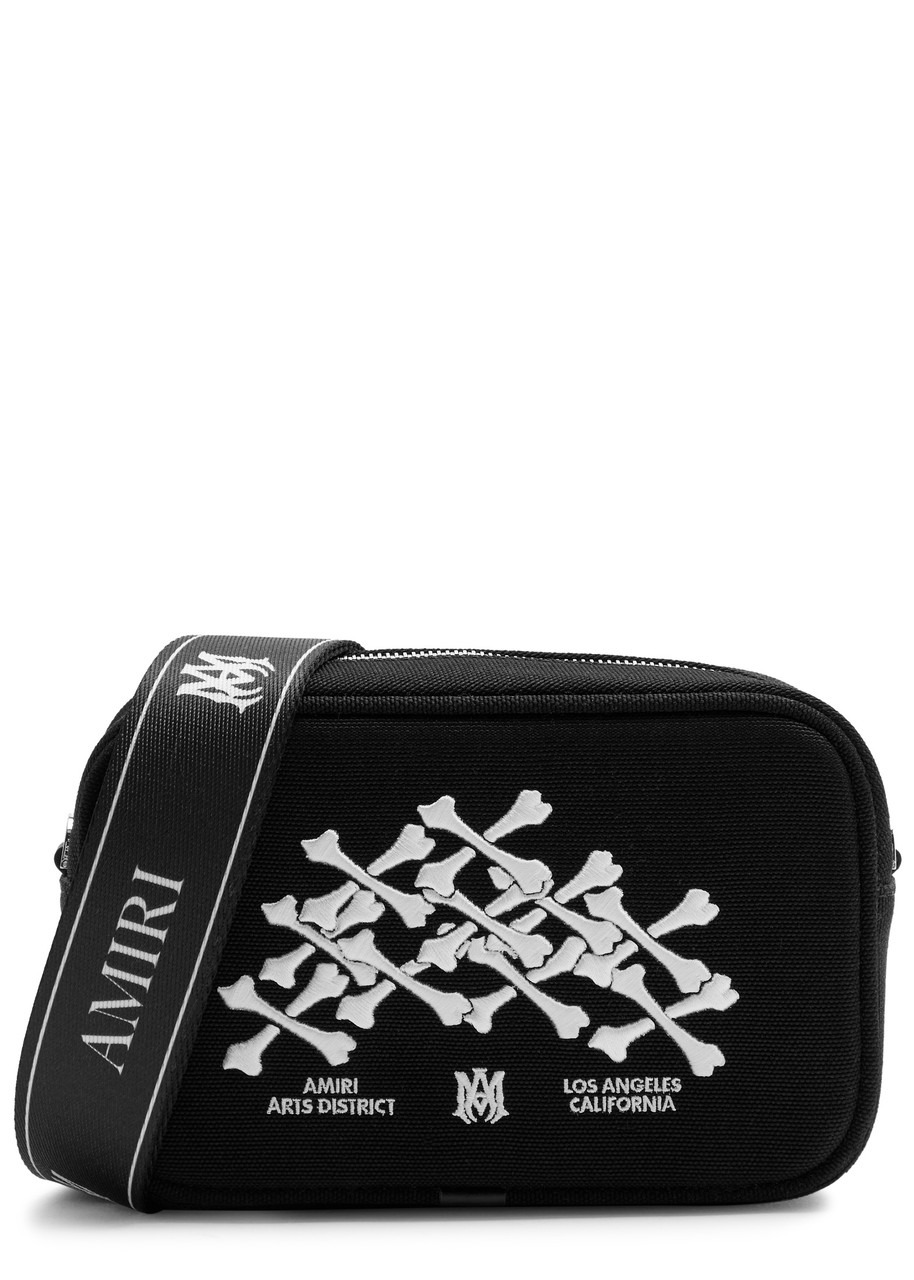 Amiri Bones Stacked Embroidered Canvas Camera bag - 1