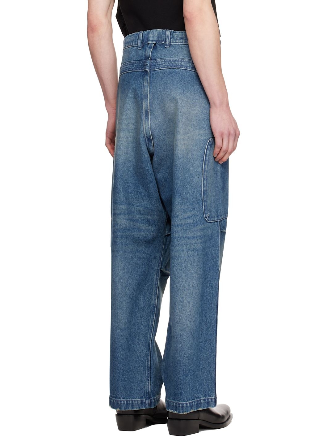 Blue Washed Denim Berlin Baggy Jeans - 3