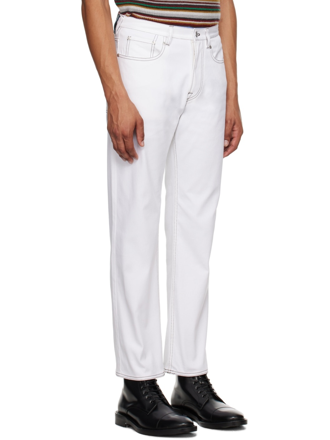 White Five-Pocket Jeans - 2