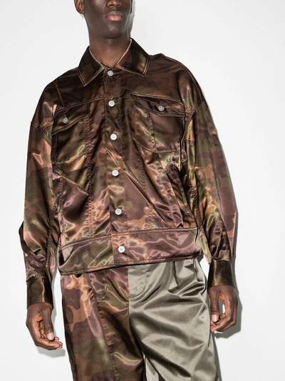 FENG CHEN WANG camouflage-print pleated jacket outlook