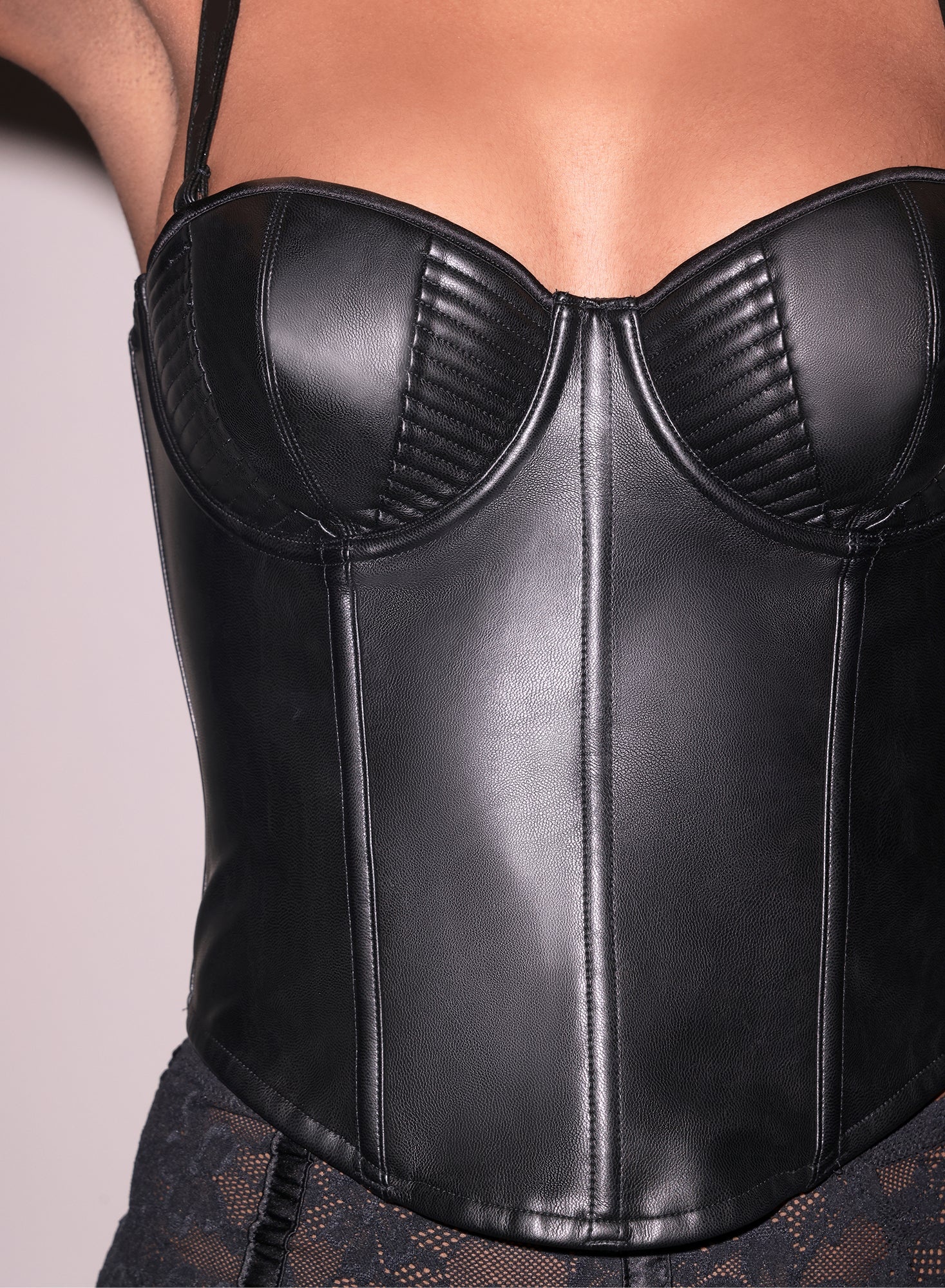 Vegan Leather Bustier Top - 3