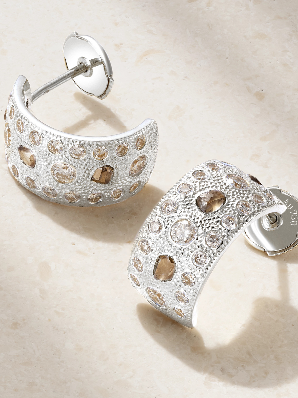 Talisman 18-karat White Gold Diamond Hoop Earrings - 3