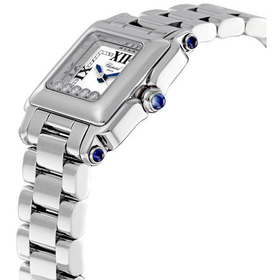 Pre-owned Chopard Happy Sport White Dial with 5 Floating Diamonds Dial Ladies Watch 278893-3006 - 2