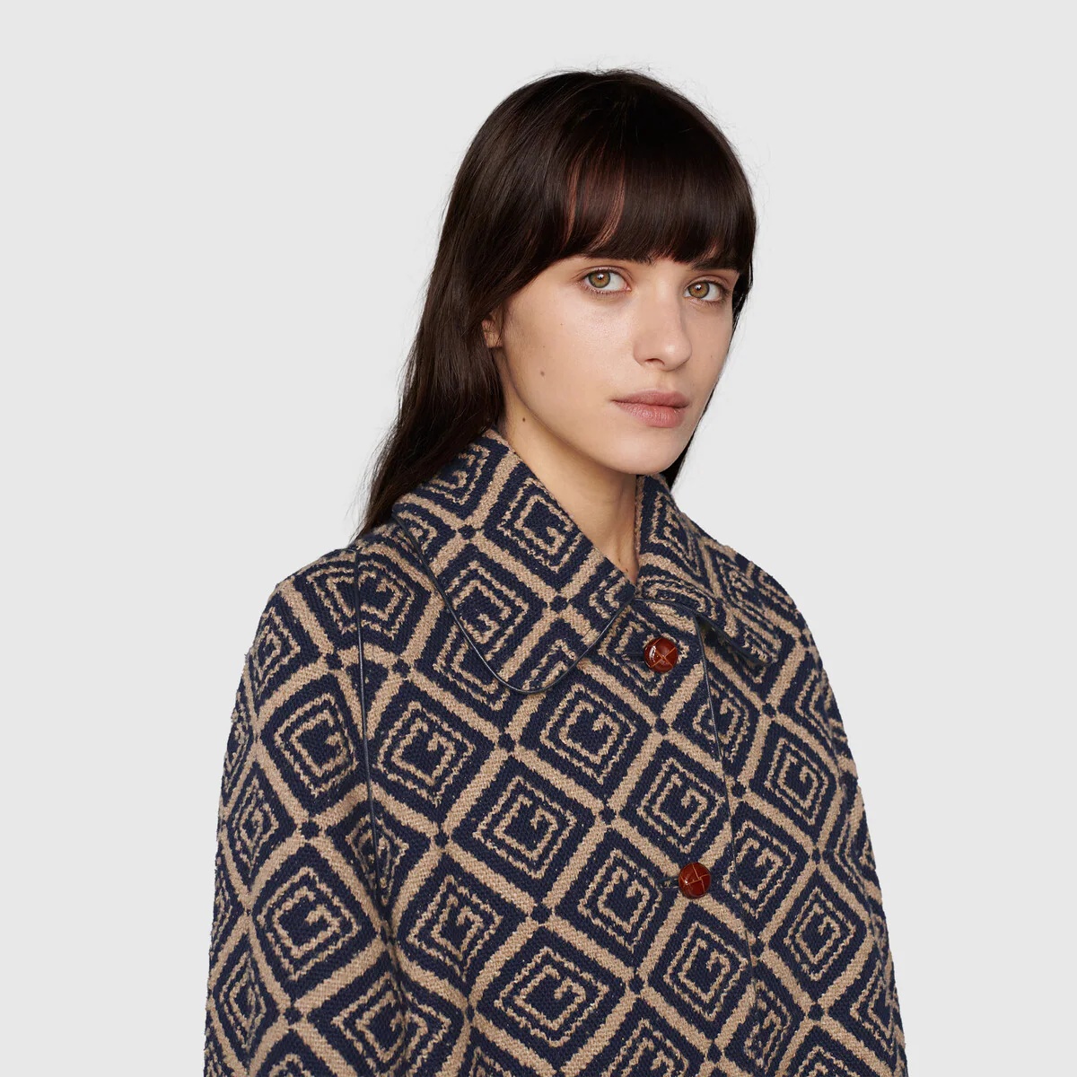Geometric G tweed coat - 5
