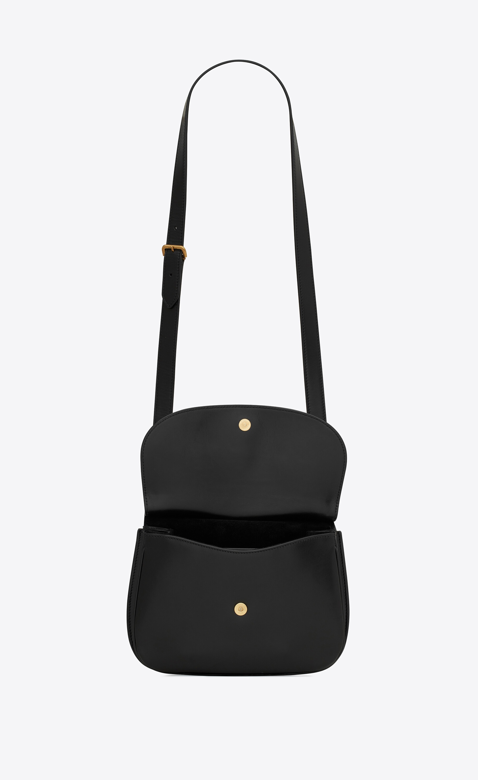 Saint Laurent Leather Medium Charlie Crossbody Bag in Black